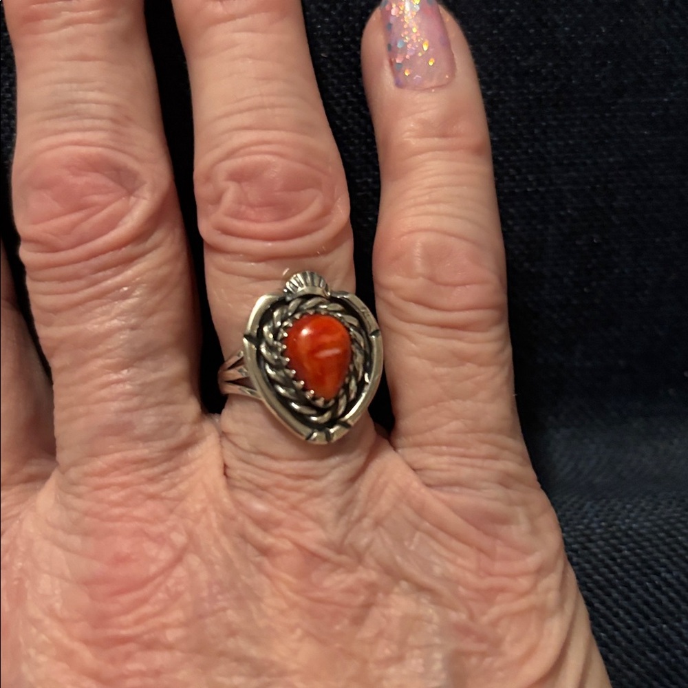 Sterling Silver spiny oyster Ring 6 3/4 NEW - Picture 5 of 6
